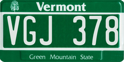 VT license plate VGJ378