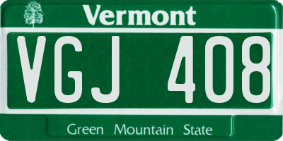 VT license plate VGJ408