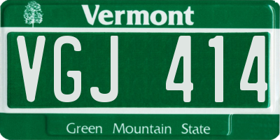 VT license plate VGJ414
