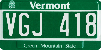 VT license plate VGJ418