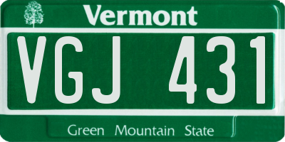 VT license plate VGJ431