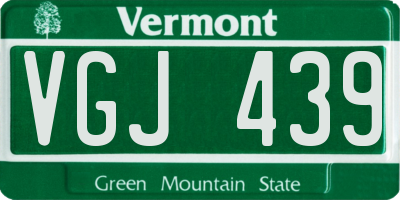 VT license plate VGJ439