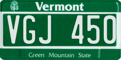 VT license plate VGJ450