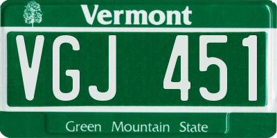 VT license plate VGJ451