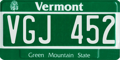 VT license plate VGJ452