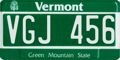 VT license plate VGJ456