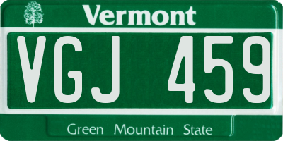 VT license plate VGJ459
