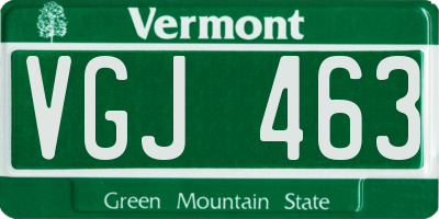 VT license plate VGJ463