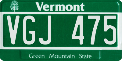VT license plate VGJ475