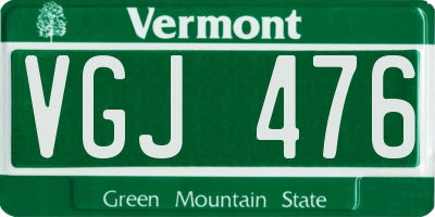 VT license plate VGJ476