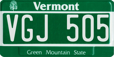VT license plate VGJ505