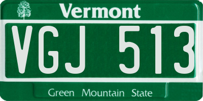 VT license plate VGJ513