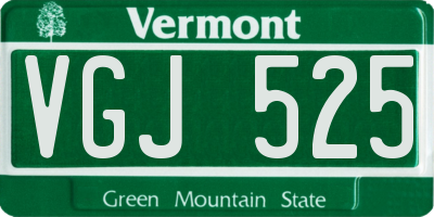 VT license plate VGJ525
