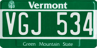 VT license plate VGJ534