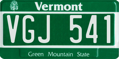 VT license plate VGJ541