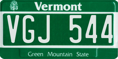 VT license plate VGJ544