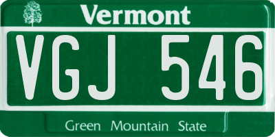 VT license plate VGJ546