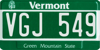 VT license plate VGJ549