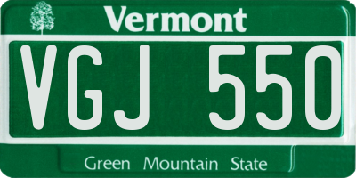 VT license plate VGJ550
