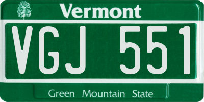 VT license plate VGJ551