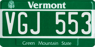 VT license plate VGJ553