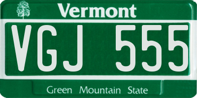 VT license plate VGJ555