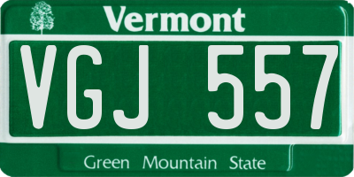 VT license plate VGJ557