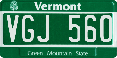 VT license plate VGJ560