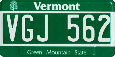 VT license plate VGJ562