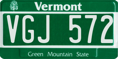 VT license plate VGJ572