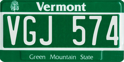 VT license plate VGJ574