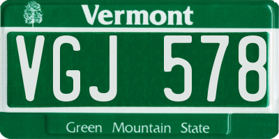 VT license plate VGJ578