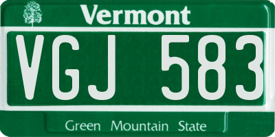 VT license plate VGJ583