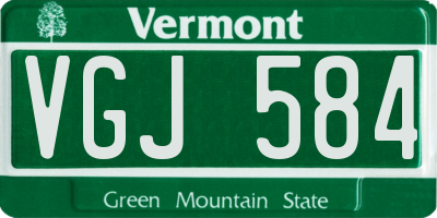 VT license plate VGJ584