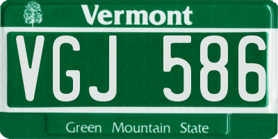 VT license plate VGJ586