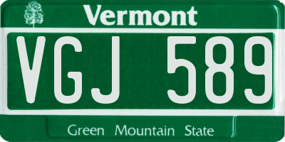 VT license plate VGJ589