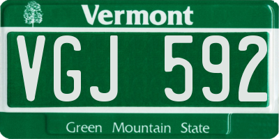 VT license plate VGJ592