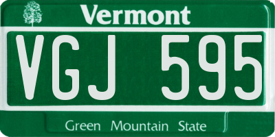 VT license plate VGJ595