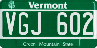 VT license plate VGJ602