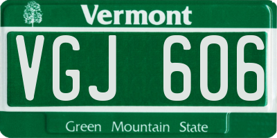 VT license plate VGJ606