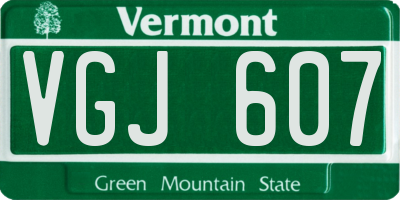 VT license plate VGJ607
