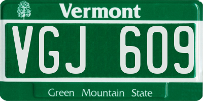 VT license plate VGJ609