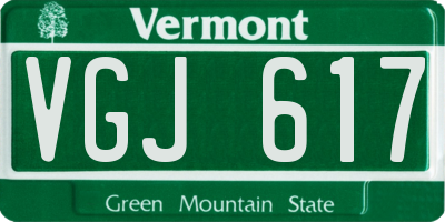 VT license plate VGJ617