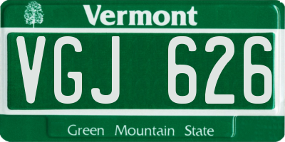 VT license plate VGJ626