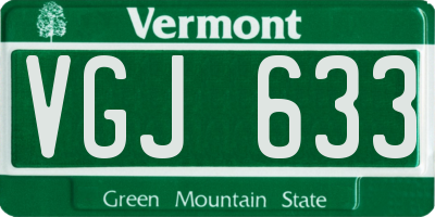 VT license plate VGJ633
