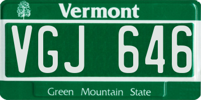 VT license plate VGJ646