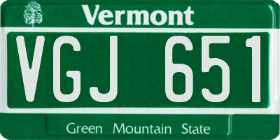 VT license plate VGJ651