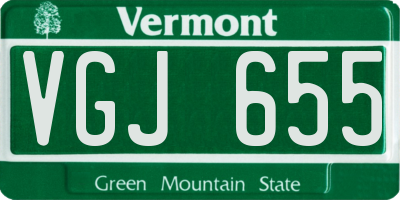 VT license plate VGJ655