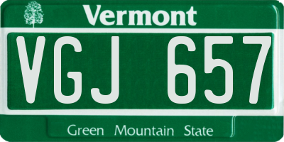 VT license plate VGJ657
