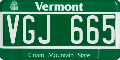 VT license plate VGJ665